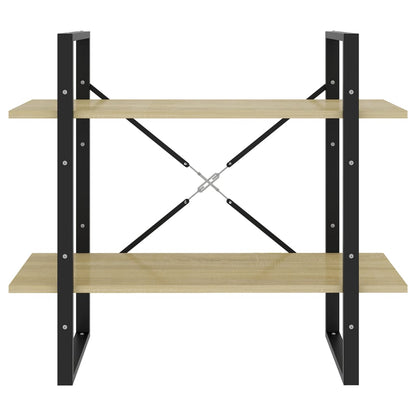vidaXL Bücherregal 2 Fächer Sonoma-Eiche 80x30x70 cm Holzwerkstoff