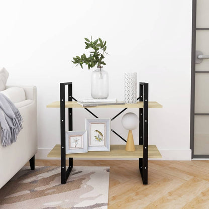 vidaXL Bücherregal 2 Fächer Sonoma-Eiche 80x30x70 cm Holzwerkstoff