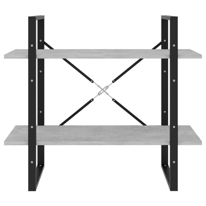 vidaXL Bücherregal 2 Fächer Betongrau 80x30x70 cm Holzwerkstoff