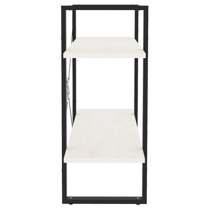 vidaXL Bücherregal 2 Böden Weiß 80x30x70 cm Massivholz Kiefer