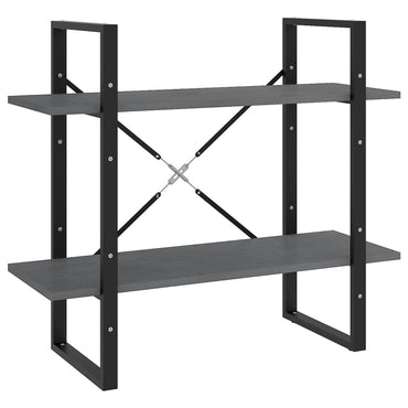 vidaXL Bibliothèque 2 étagères gris 80x30x70 cm pin massif