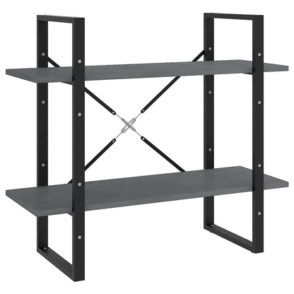vidaXL Bibliothèque 2 étagères gris 80x30x70 cm pin massif