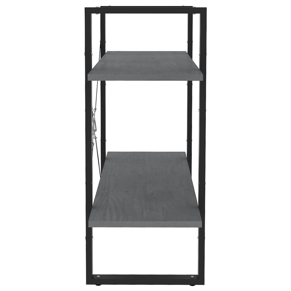 vidaXL Bibliothèque 2 étagères gris 80x30x70 cm pin massif