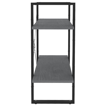 vidaXL Bibliothèque 2 étagères gris 80x30x70 cm pin massif