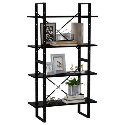 vidaXL Bibliothèque à 4 niveaux Noir 80x30x140 cm Bois d'ingénierie