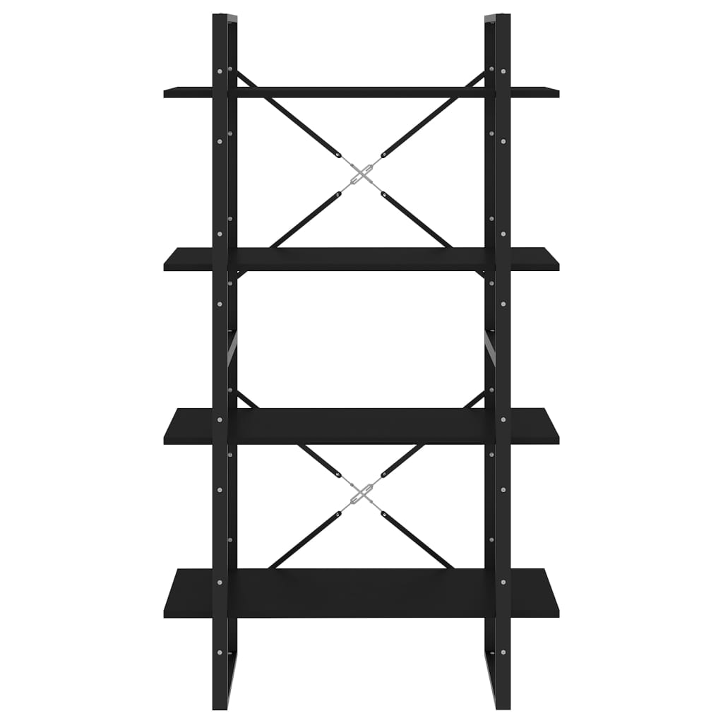 vidaXL Bibliothèque à 4 niveaux Noir 80x30x140 cm Bois d'ingénierie