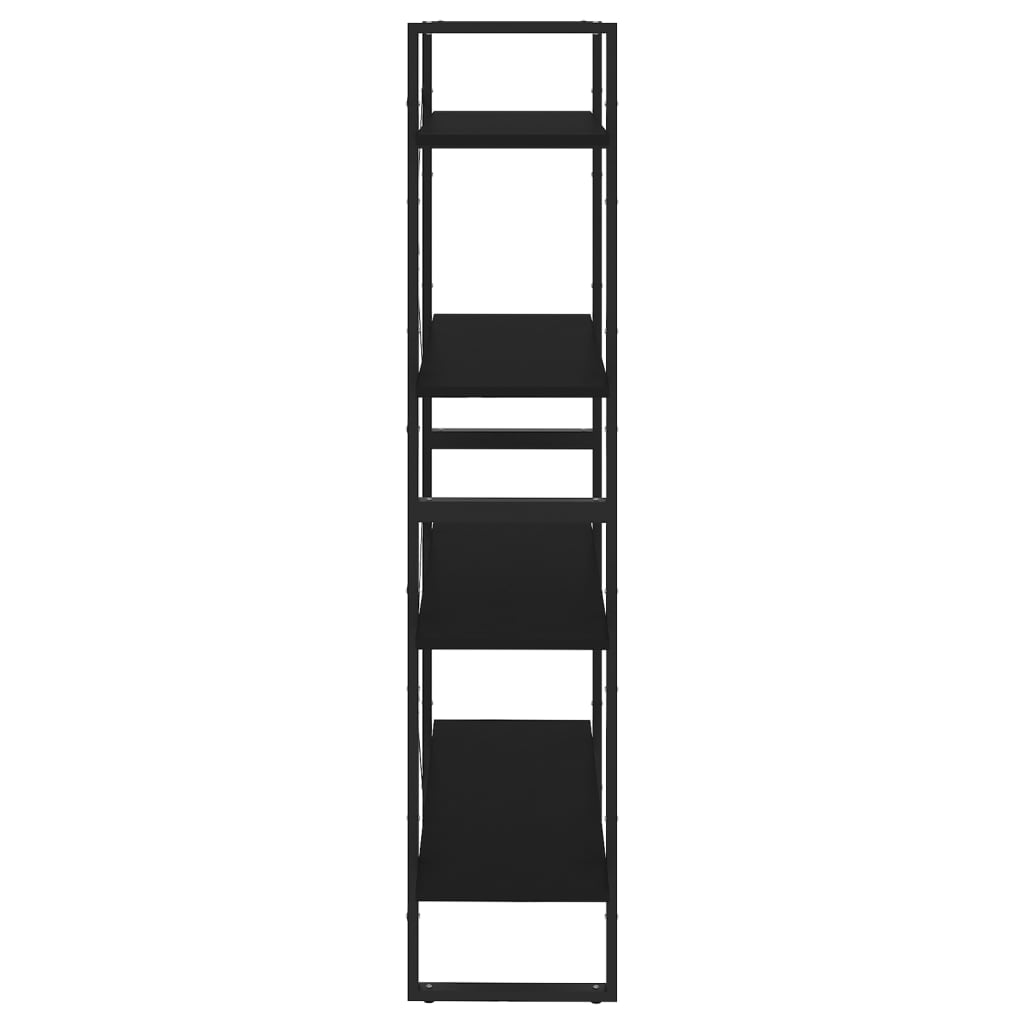 vidaXL Bibliothèque à 4 niveaux Noir 80x30x140 cm Bois d'ingénierie