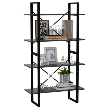 vidaXL Étagère à livres à 4 compartiments gris 80x30x140 cm en bois d'ingénierie