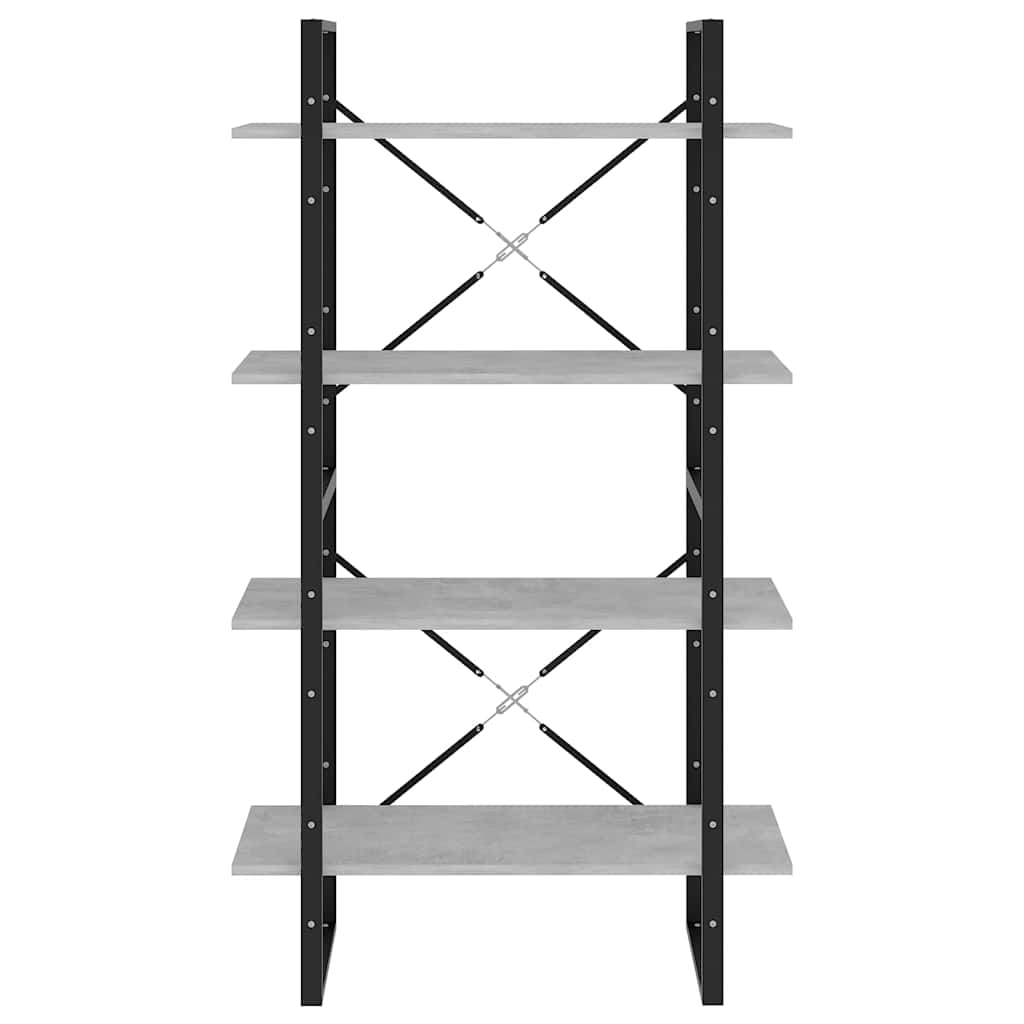 vidaXL Bücherregal 4 Fächer Betongrau 80x30x140 cm Holzwerkstoff