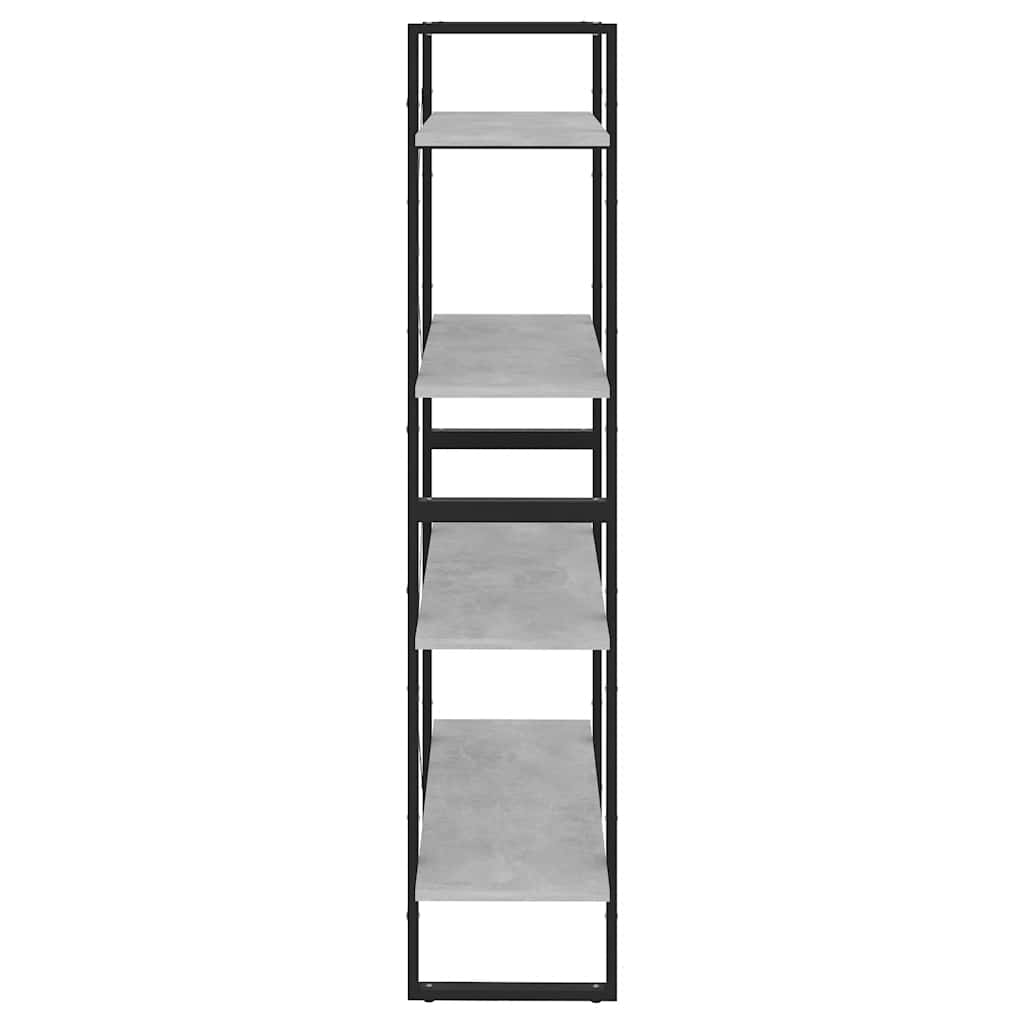 vidaXL Bücherregal 4 Fächer Betongrau 80x30x140 cm Holzwerkstoff