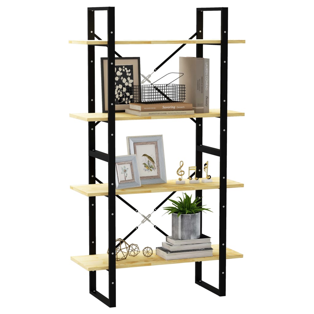 vidaXL Bücherregal 4 Fächer 80x30x140 cm Massivholz Kiefer