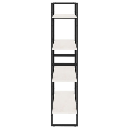 vidaXL Bücherregal 4 Böden Weiß 80x30x140 cm Massivholz Kiefer