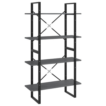 vidaXL Bücherregal 4 Böden Grau 80x30x140 cm Massivholz Kiefer