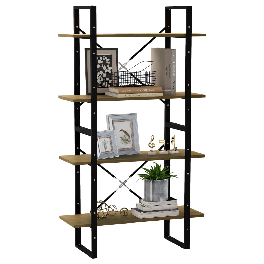vidaXL Bücherregal 4 Fächer 80x30x140 cm Massivholz Kiefer