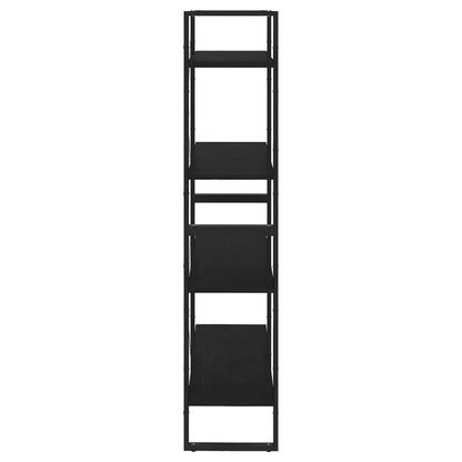 vidaXL Bücherregal 4 Böden Schwarz 80x30x140 cm Massivholz Kiefer