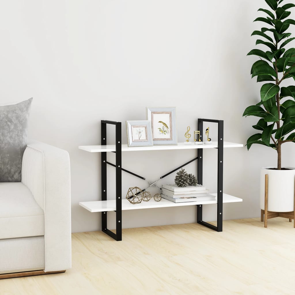 vidaXL Étagère à livres 2 compartiments Blanc 100x30x70 cm Bois d'ingénierie