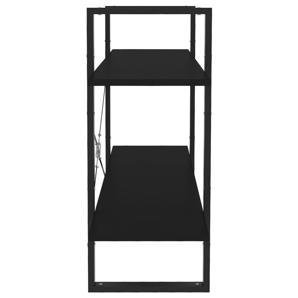 vidaXL Bibliothèque 2 compartiments Noir 100x30x70 cm Bois d'ingénierie