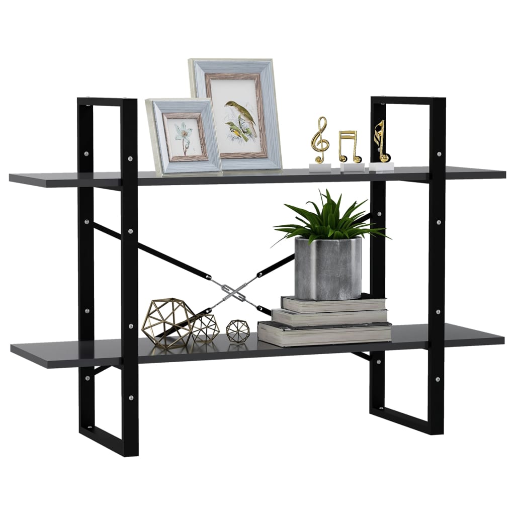 vidaXL Bücherregal 2 Fächer Grau 100x30x70 cm Holzwerkstoff