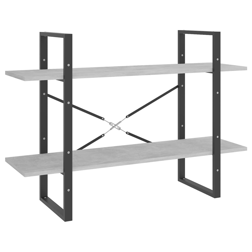 vidaXL Bibliothèque 2 compartiments gris béton 100x30x70 cm bois d'ingénierie