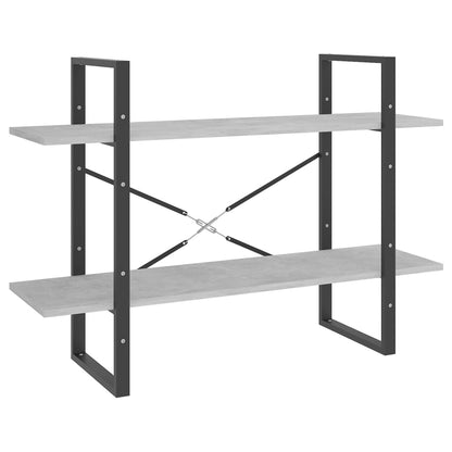 vidaXL Bibliothèque 2 compartiments gris béton 100x30x70 cm bois d'ingénierie