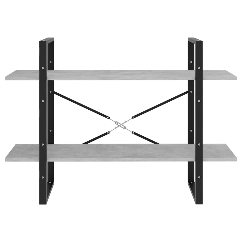 vidaXL Bibliothèque 2 compartiments gris béton 100x30x70 cm bois d'ingénierie
