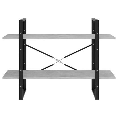 vidaXL Bibliothèque 2 compartiments gris béton 100x30x70 cm bois d'ingénierie