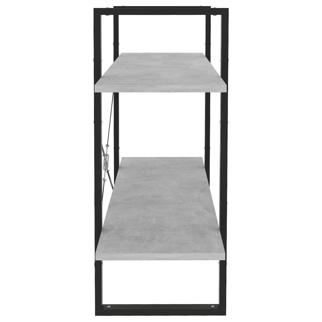 vidaXL Bibliothèque 2 compartiments gris béton 100x30x70 cm bois d'ingénierie