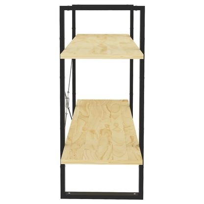 vidaXL Bücherregal 2 Böden 100x30x70 cm Massivholz Kiefer