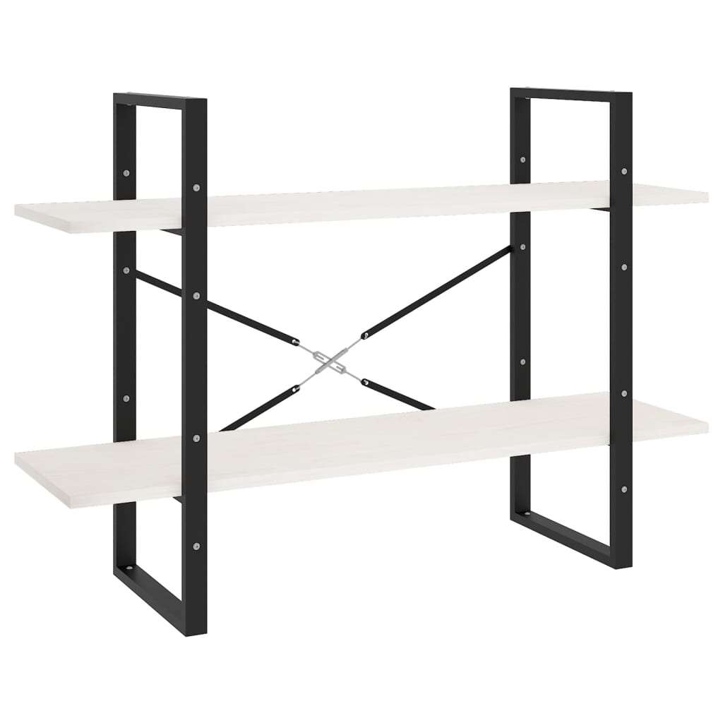 vidaXL Bibliothèque 2 étagères Blanc 100x30x70 cm Bois de pin massif