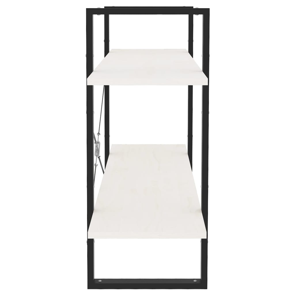vidaXL Bibliothèque 2 étagères Blanc 100x30x70 cm Bois de pin massif