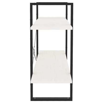vidaXL Bibliothèque 2 étagères Blanc 100x30x70 cm Bois de pin massif