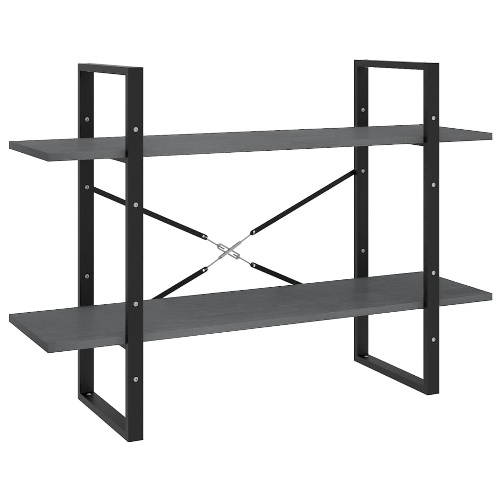 vidaXL Étagère à 2 niveaux Gris 100x30x70 cm Bois de pin massif