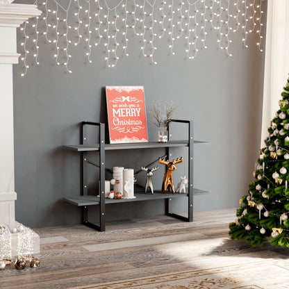 vidaXL Étagère à 2 niveaux Gris 100x30x70 cm Bois de pin massif