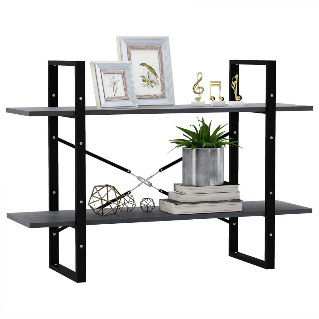 vidaXL Étagère à 2 niveaux Gris 100x30x70 cm Bois de pin massif