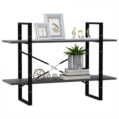 vidaXL Étagère à 2 niveaux Gris 100x30x70 cm Bois de pin massif
