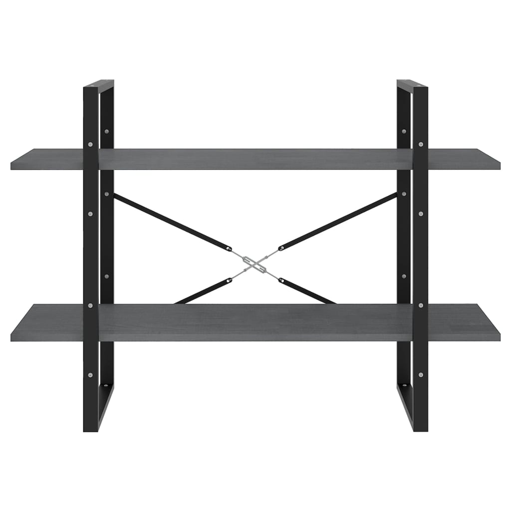 vidaXL Étagère à 2 niveaux Gris 100x30x70 cm Bois de pin massif