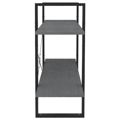 vidaXL Étagère à 2 niveaux Gris 100x30x70 cm Bois de pin massif