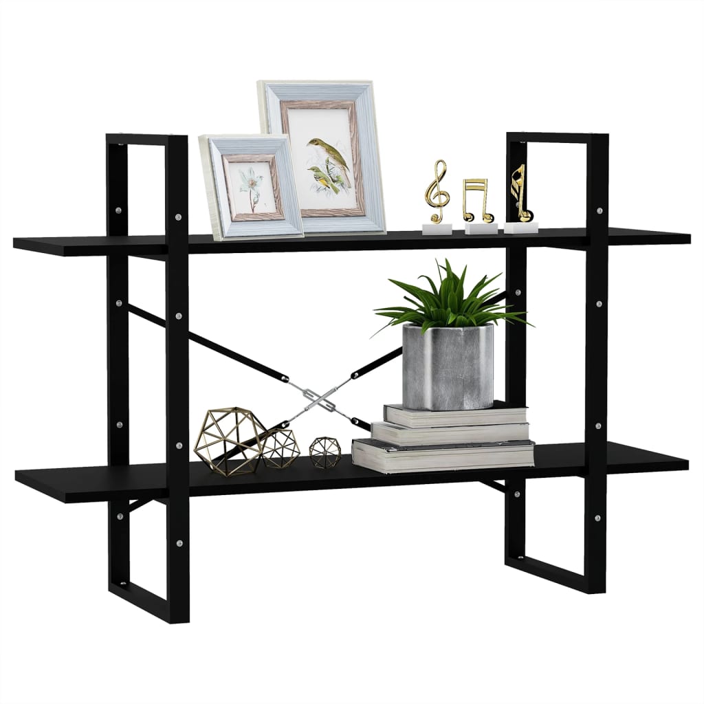 vidaXL Étagère à 2 niveaux noir 100x30x70 cm bois de pin massif