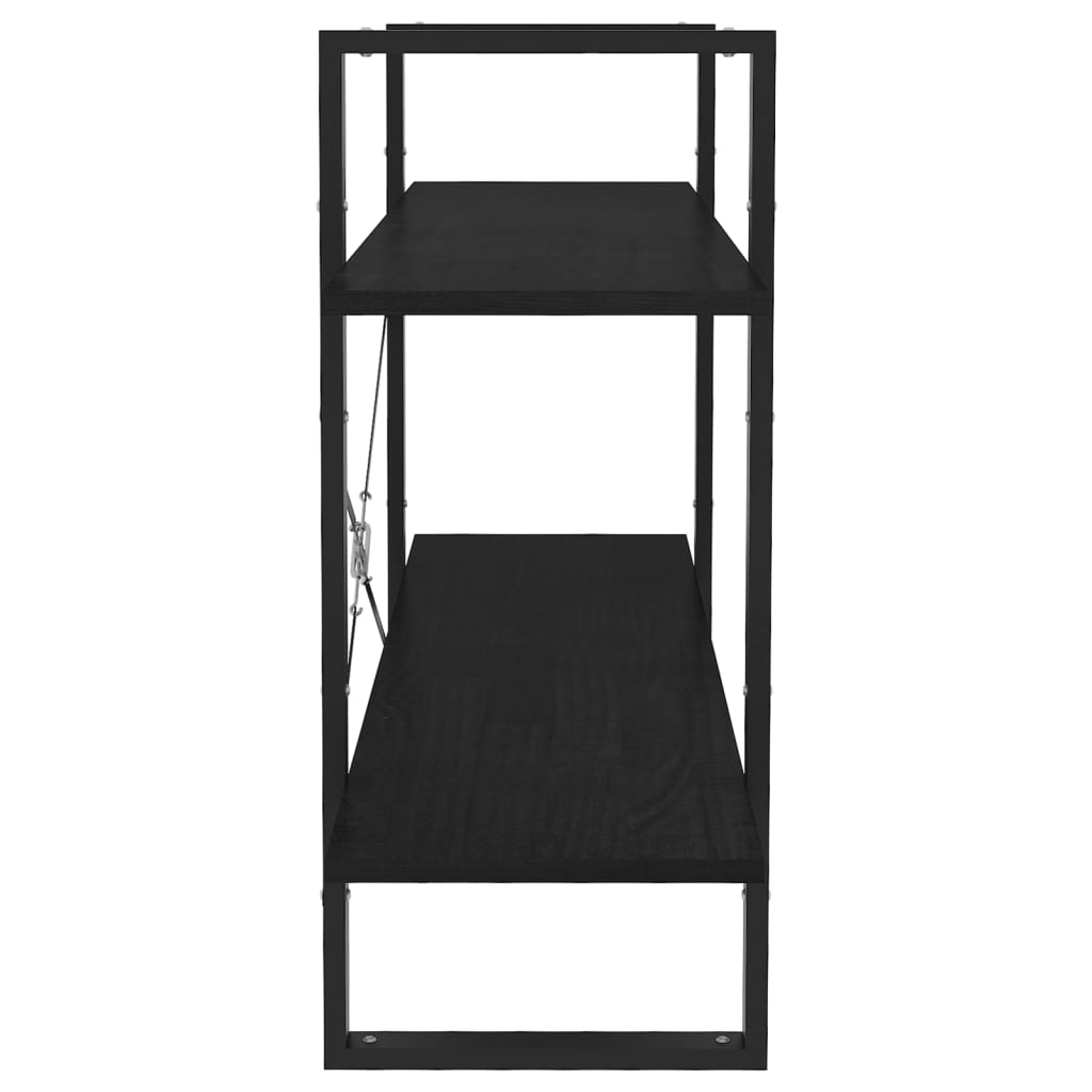 vidaXL Étagère à 2 niveaux noir 100x30x70 cm bois de pin massif