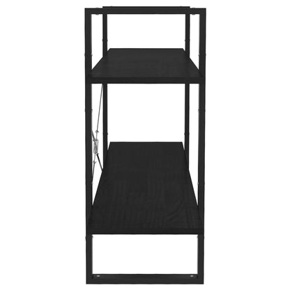 vidaXL Étagère à 2 niveaux noir 100x30x70 cm bois de pin massif