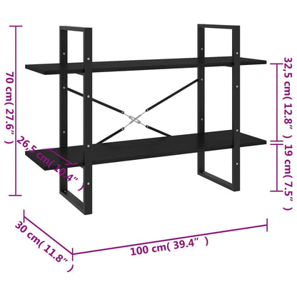 vidaXL Étagère à 2 niveaux noir 100x30x70 cm bois de pin massif