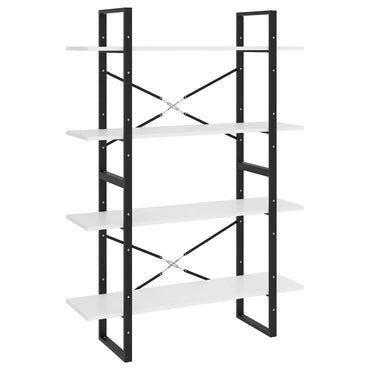vidaXL Bibliothèque 4 étagères Blanc 100x30x140 cm Bois d'ingénierie