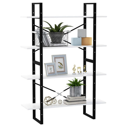 vidaXL Bibliothèque 4 étagères Blanc 100x30x140 cm Bois d'ingénierie