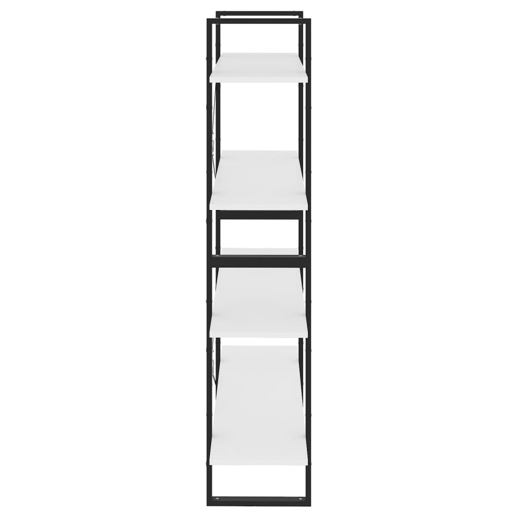 vidaXL Bibliothèque 4 étagères Blanc 100x30x140 cm Bois d'ingénierie