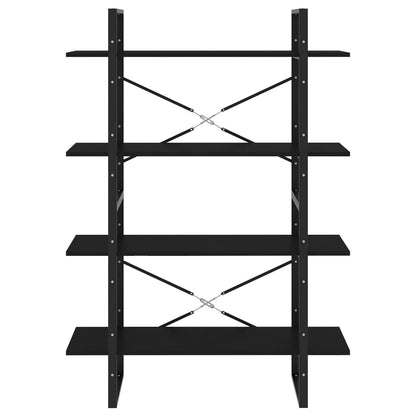 vidaXL Étagère à livres à 4 compartiments noir 100x30x140 cm Bois d'ingénierie