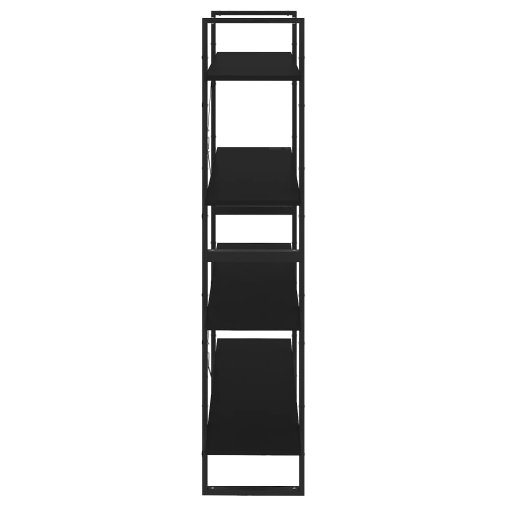 vidaXL Étagère à livres à 4 compartiments noir 100x30x140 cm Bois d'ingénierie