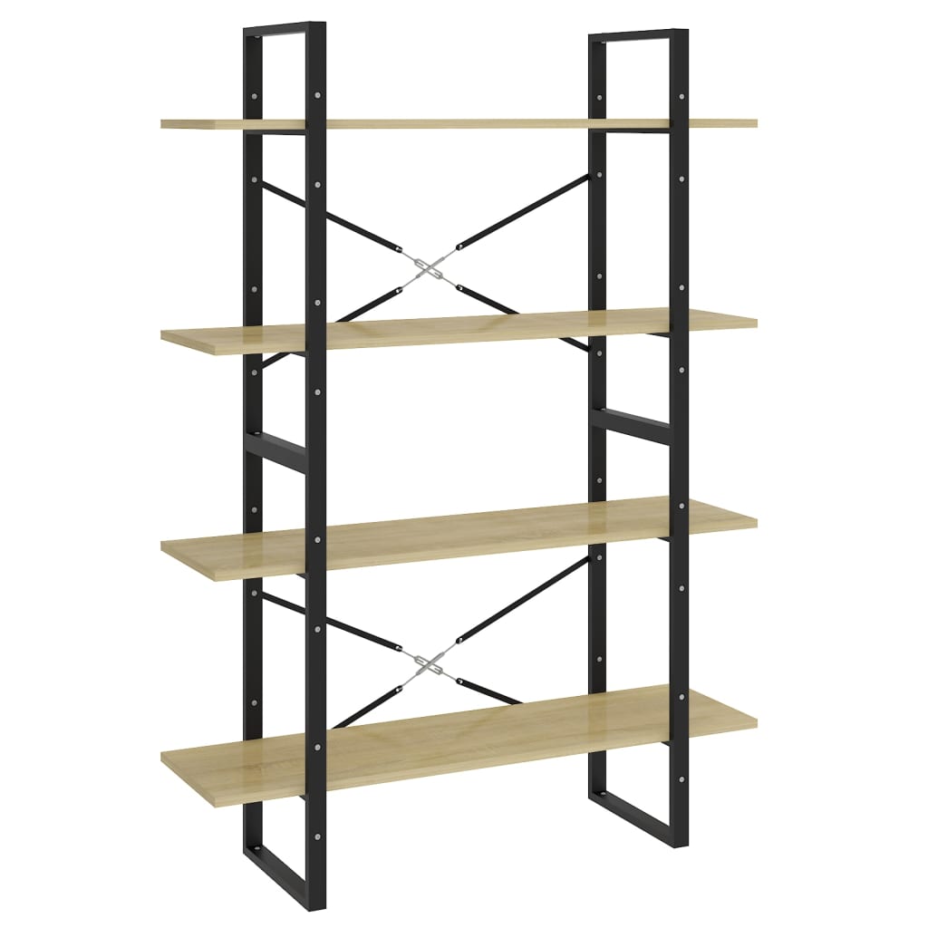 vidaXL Bibliothèque 4 étagères Chêne Sonoma 100x30x140 cm Bois d'ingénierie
