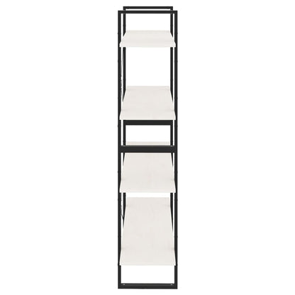 vidaXL Bücherregal 4 Böden Weiß 100x30x140 cm Massivholz Kiefer