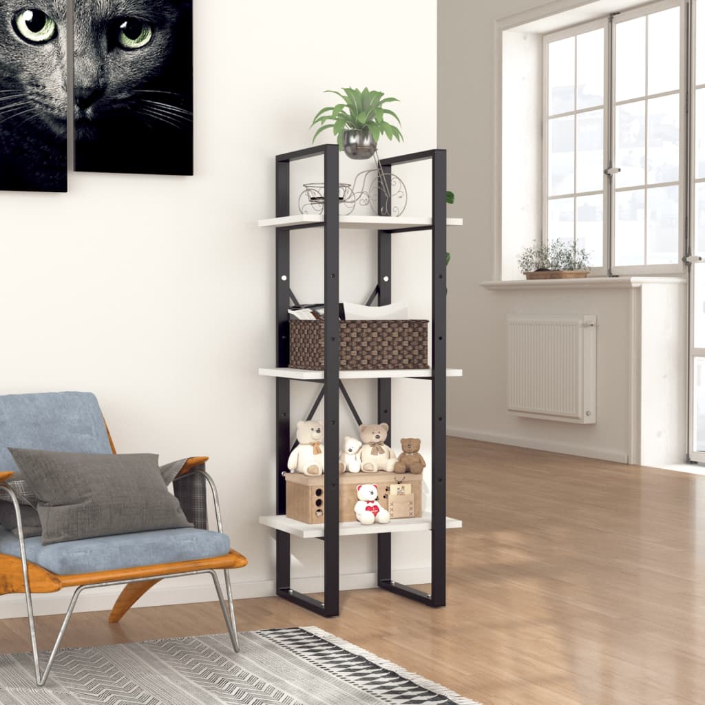 vidaXL Bücherregal 3 Fächer Weiß 40x30x105 cm Holzwerkstoff