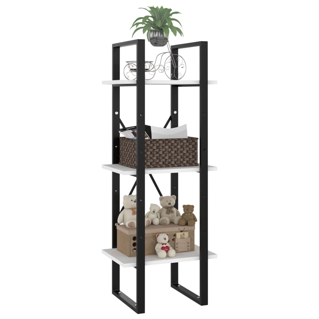 vidaXL Bücherregal 3 Fächer Weiß 40x30x105 cm Holzwerkstoff